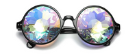Zwarte holografische festival zonnebril