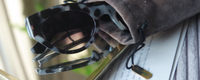 Grijze cateye zonnebril met dierenprint